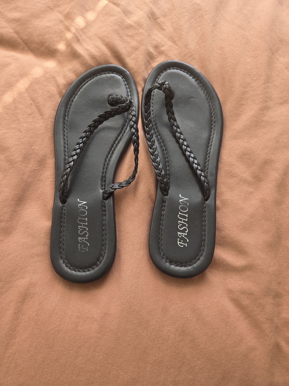 Source Unknown Black Braided Women's Flip Flop Sandals